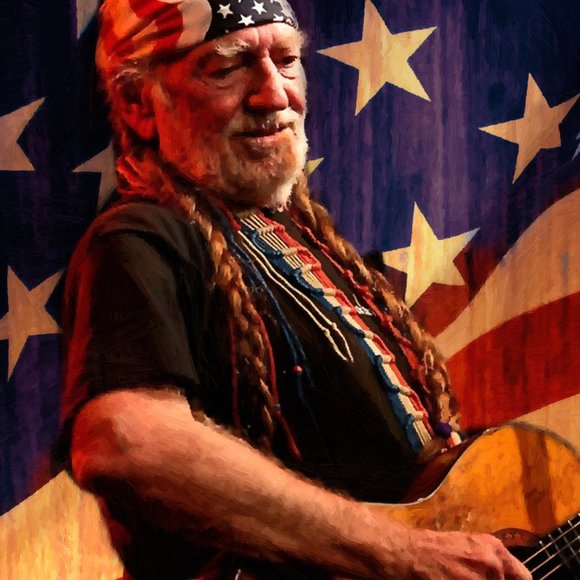 Willy Nelson Oil Painting 16 x 20 Sign and Number Artist Peter Nowell - Picture 1 of 2